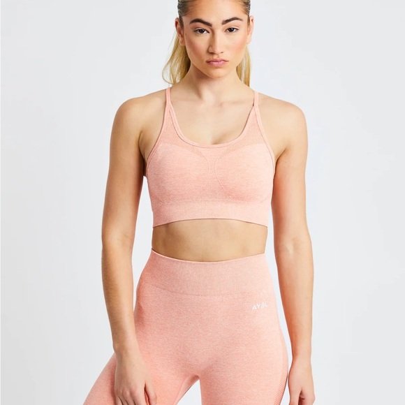 AYBL Motion Seamless Leggings and Sports Bra Set in Peach Marl - Picture 5 of 7